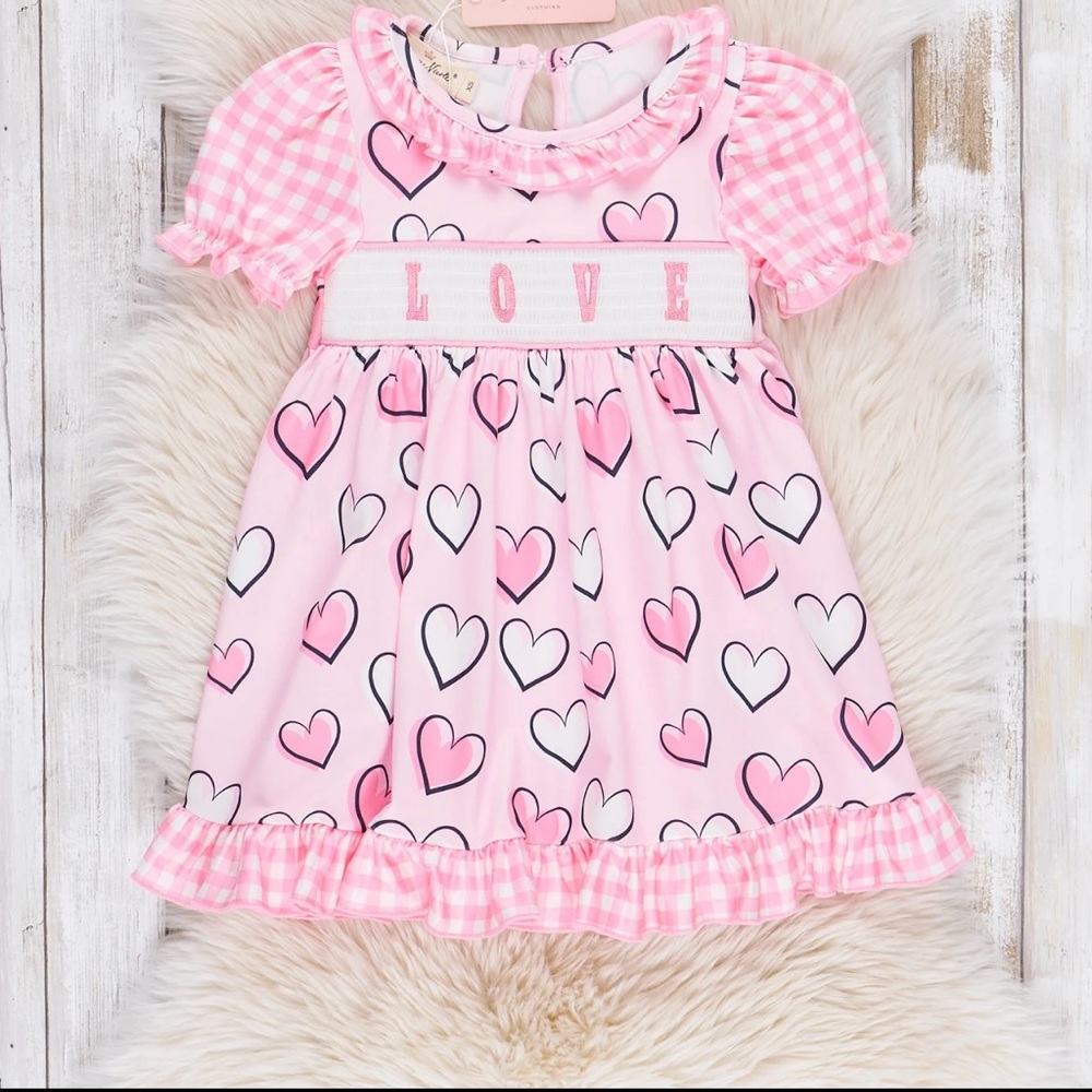 NEW pink gingham dress size 7